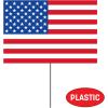 Beistle American Flag Yard Signs – 6 Pack, Small Patriotic Lawn Signs with Metal Stakes, Plastic Outdoor Flag Displays, Décor for Fourth of July, Memorial Day & Americana Events, 7½” x 11¼”