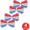 Beistle Beaded Patriotic Ties, Red, White & Blue Costume Accessories, Fourth of July, Party Supplies for Summer Holidays(Multicolor)