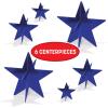 Beistle Blue 3-D Foil Star Centerpieces – 6 Pack, Metallic Dimensional Table Décor, Freestanding Star Accents for Patriotic Events, New Year’s Eve, Birthdays, Banquets, Celebrations & Themed Displays