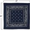 Beistle Blue Fabric Bandanas – 3 Pack, Polyester Paisley Head Scarf Squares, Western Cowboy Rodeo Festival Wearables, Country Costume Accessories, Neck Scarf Wraps & Themed Event Décor, 22″ x 22″