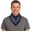 Beistle Blue Fabric Bandanas – 3 Pack, Polyester Paisley Head Scarf Squares, Western Cowboy Rodeo Festival Wearables, Country Costume Accessories, Neck Scarf Wraps & Themed Event Décor, 22″ x 22″