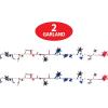 Beistle Gleam ‘N Flex Star Garlands – 2-Pack Patriotic Red, Silver, and Blue Wire Garlands with Metallic Stars for 4th of July, Memorial Day, and USA Americana Party Decorations, 25’ Each