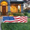 Beistle Jumbo American Flag Yard Sign – Large Outdoor Patriotic Lawn Display, Plastic Trifold Sign with Metal Stakes, All-Weather Fourth of July, Memorial Day & Americana Event Décor, 11¾” x 3′ 11″