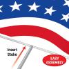 Beistle Jumbo American Flag Yard Sign – Large Outdoor Patriotic Lawn Display, Plastic Trifold Sign with Metal Stakes, All-Weather Fourth of July, Memorial Day & Americana Event Décor, 11¾” x 3′ 11″