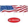 Beistle Jumbo American Flag Yard Sign – Large Outdoor Patriotic Lawn Display, Plastic Trifold Sign with Metal Stakes, All-Weather Fourth of July, Memorial Day & Americana Event Décor, 11¾” x 3′ 11″