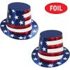 Beistle Patriotic Foil Hi-Hats – 5 Pack, Red, White & Blue Top Hat Party Accessories, Shiny Stars and Stripes Novelty Headwear for July 4th Celebrations, Parades & United States National Holidays