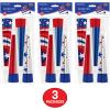 Beistle Patriotic Foil Horns – 12 Pack, Red White & Blue Noisemakers with Star & Stripe Designs, Metallic Celebration Horns with Jumbo Mouthpieces for 4th of July, Patriotic Parades & Civic Events, 9″