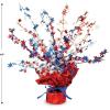 Beistle Patriotic Party Décor Bundle – Red, White & Blue Star Gleam ’N Burst Centerpiece & 25-Foot Metallic Star Garland, Festive Decorations for 4th of July, Memorial Day, and Americana Celebrations