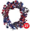 Beistle Patriotic Party Décor Bundle – Red, White & Blue Star Gleam ’N Burst Centerpiece & 25-Foot Metallic Star Garland, Festive Decorations for 4th of July, Memorial Day, and Americana Celebrations