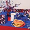 Beistle Patriotic Party Décor Bundle – Red, White & Blue Star Gleam ’N Burst Centerpiece & 25-Foot Metallic Star Garland, Festive Decorations for 4th of July, Memorial Day, and Americana Celebrations