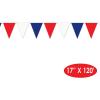 Beistle Patriotic Pennant Banners – 3 Pack, Red, White and Blue All-Weather 4th of July Hanging Porch Decorations, Independence & Memorial Day Streamers, USA Outdoor Party Supplies, 17″ x 120′