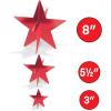 Beistle Red 3-D Foil Star Centerpieces – 6 Pack, Metallic Dimensional Table Décor, Freestanding Star Accents for Patriotic Events, New Year’s Eve, Birthdays, Banquets, Celebrations & Themed Displays