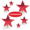Beistle Red 3-D Foil Star Centerpieces – 6 Pack, Metallic Dimensional Table Décor, Freestanding Star Accents for Patriotic Events, New Year’s Eve, Birthdays, Banquets, Celebrations & Themed Displays