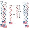 Beistle Red, Silver & Blue Star Whirls, Hanging Patriotic Decorations, USA Party Supplies, Fourth of July, Memorial Day & Themed Holiday Decor(American Flag Whirls (24-Pack))