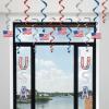 Beistle Red, Silver & Blue Star Whirls, Hanging Patriotic Decorations, USA Party Supplies, Fourth of July, Memorial Day & Themed Holiday Decor(American Flag Whirls (24-Pack))