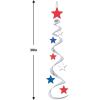 Beistle Red, Silver & Blue Star Whirls, Hanging Patriotic Decorations, USA Party Supplies, Fourth of July, Memorial Day & Themed Holiday Decor(Star Whirls – A)