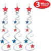 Beistle Red, Silver & Blue Star Whirls, Hanging Patriotic Decorations, USA Party Supplies, Fourth of July, Memorial Day & Themed Holiday Decor(Star Whirls – A)