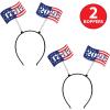 Beistle Semiquincentennial Flag Boppers – 2 Pack, Headband Accessories, Patriotic 1776–2026 Headwear for July 4th Parades, United States 250 Anniversary Commemorations & National Themed Celebrations