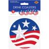 Beistle Stars & Stripes Coasters – 24 Pack, Disposable Cardstock Patriotic Drink Coasters, Event Table Décor for Fourth of July, Memorial Day, Veterans Day, Americana Parties, BBQs & Picnics, 3¼”