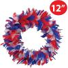 Feather Wreath (red, white, blue) Party Accessory  (1 count)(Fancy Wreath – 12″)