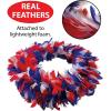 Feather Wreath (red, white, blue) Party Accessory  (1 count)(Fancy Wreath – 12″)