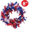 Feather Wreath (red, white, blue) Party Accessory  (1 count)(Fancy Wreath – 8″)