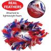 Feather Wreath (red, white, blue) Party Accessory  (1 count)(Fancy Wreath – 8″)