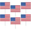 Beistle American Flag Yard Signs – 6 Pack, Small Patriotic Lawn Signs with Metal Stakes, Plastic Outdoor Flag Displays, Décor for Fourth of July, Memorial Day & Americana Events, 7½” x 11¼”