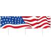 Beistle Jumbo American Flag Yard Sign – Large Outdoor Patriotic Lawn Display, Plastic Trifold Sign with Metal Stakes, All-Weather Fourth of July, Memorial Day & Americana Event Décor, 11¾” x 3′ 11″