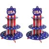 Beistle Patriotic Cupcake Stands (2 Piece), 16″, Red/White/Blue