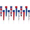 Beistle Patriotic Foil Horns – 12 Pack, Red White & Blue Noisemakers with Star & Stripe Designs, Metallic Celebration Horns with Jumbo Mouthpieces for 4th of July, Patriotic Parades & Civic Events, 9″