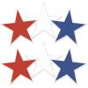 Beistle Patriotic Plastic Star Cutouts, Pack of 6- Red, White, and Blue 4th of July Wall Decorations, for Showing USA Pride, DIY Projects, Labor Day Parties and Memorial Day Parades