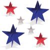 Beistle Red, Silver, and Blue 3-D Foil Star Centerpieces – 6 Pack, Dimensional Star Table Decorations, Freestanding Metallic Décor for New Year’s Eve Celebrations, July 4th Parties & Patriotic Events