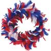Feather Wreath (red, white, blue) Party Accessory  (1 count)(Fancy Wreath – 8″)