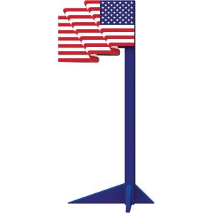 Beistle 3-D American Flag Prop – Freestanding Patriotic Display, Layered Stars & Stripes Design, Printed Cardboard Décor for 4th of July Events, Memorial Displays & Americana Themes, 6′ 7½” x 27″