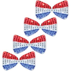 Beistle Beaded Patriotic Ties, Red, White & Blue Costume Accessories, Fourth of July, Party Supplies for Summer Holidays(Multicolor)
