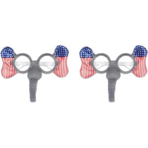 Beistle Patriotic Glasses, Political Costume Accessories, Election Day Party Supplies, Fourth of July Novelty Decorations(Patriotic Elephant Glasses)