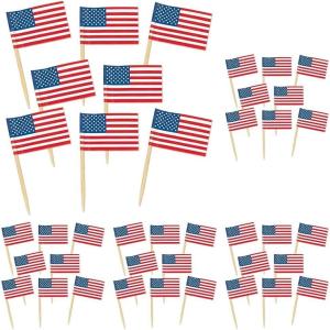 U S Flag Picks Counter Display (144/Box)(2.5″ (Pack of 5))