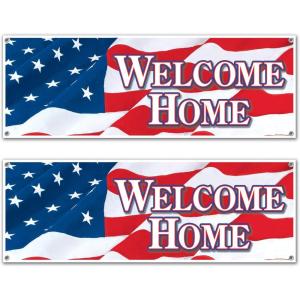 Welcome Home Sign Banner Party Accessory (1 count) (1/Pkg)(Welcome Home Sign Banner – (2 Pack))