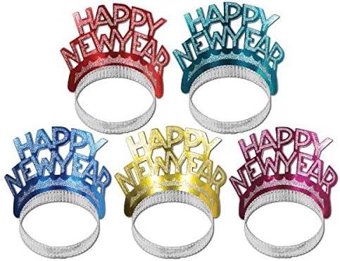 image:imageBeistle Happy New Year Tiaras 25 Piece Party Favors One Size Multicolored