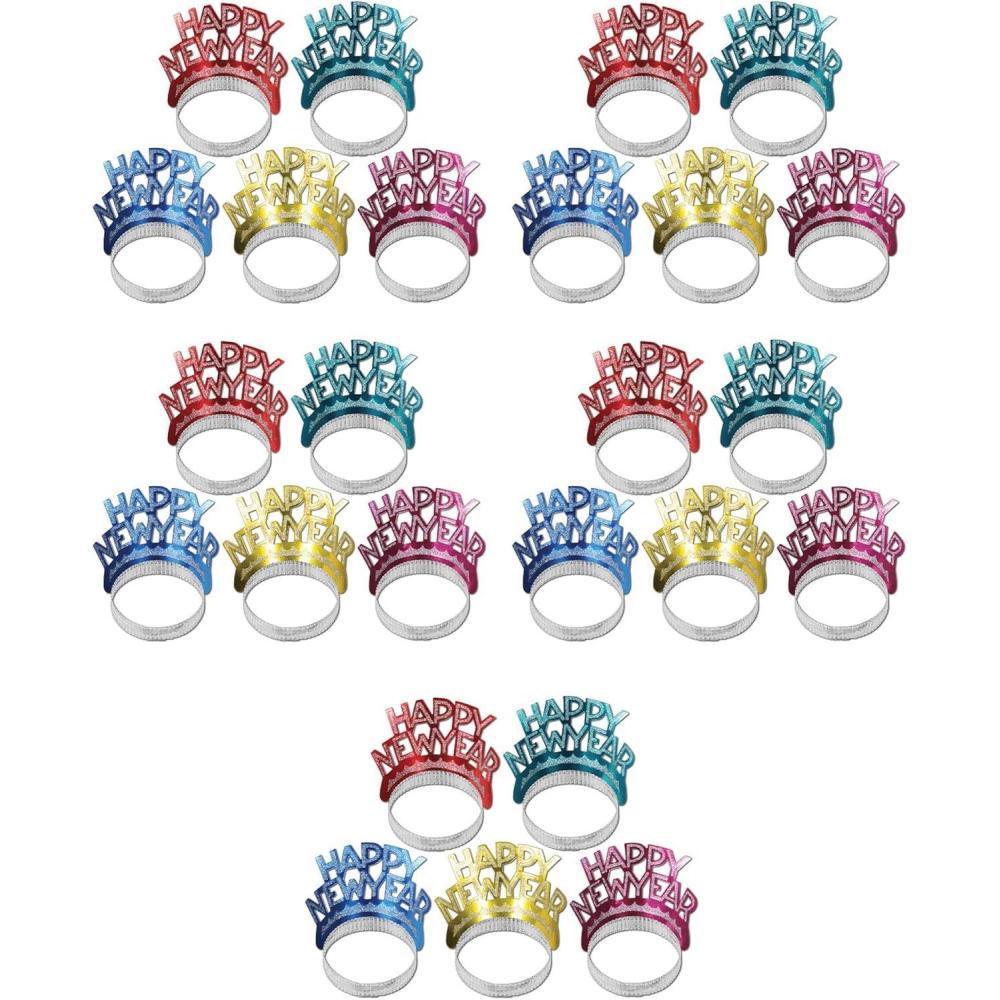 image:imageBeistle Happy New Year Tiaras 25 Piece Party Favors One Size Multicolored