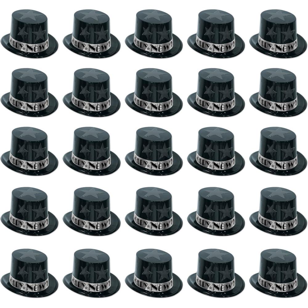 image:imageBeistle New Year Star Topper Party Favors BlackSilver 25 Hats Per Package25 Piece