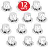 Beistle 12 Piece New Year’s Eve Hats – Festive NYE Party Supplies Favors And Accessories, Made In USA Since 1900, White/Black