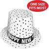 Beistle 12 Piece New Year’s Eve Hats – Festive NYE Party Supplies Favors And Accessories, Made In USA Since 1900, White/Black