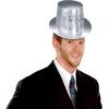 Beistle 12 Piece Silver Paper Happy New Year Top Hats, NYE Party Favors Supplies for Photo Booth Props