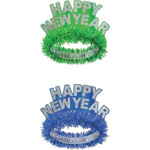 Beistle 2 Piece Happy New Year Tiaras For NYE Party Celebration Supplies