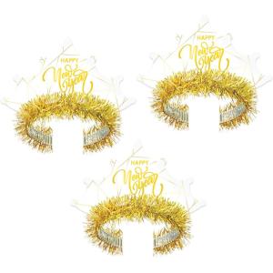 Beistle 50 Piece Happy New Year Tiaras NYE Party Favors, Photo Booth Props, Made in USA Since 1900, One Size, Gold/White