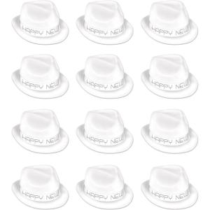 Beistle S88106-W25AZ12 Chairman White Hats 12 Piece, OSFM, White/Silver