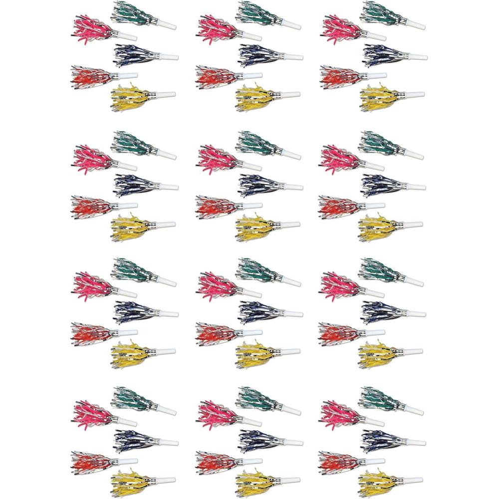 image:imageBeistle 100Person Fringed Trumpets Yellow Pink Red Green amp Blue Noisemakers New Years Eve Horns Party Accessories for Gatherings amp Celebrations 7