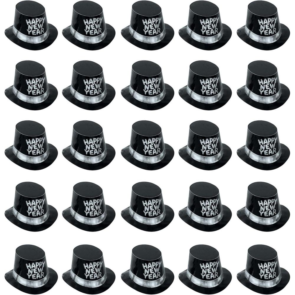 image:imageBeistle 25 Piece Black HNY Paper Top Hats For Happy New Years Eve Party Supplies